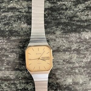 Bulova Two-Tone Silver and Gold Watch vintage